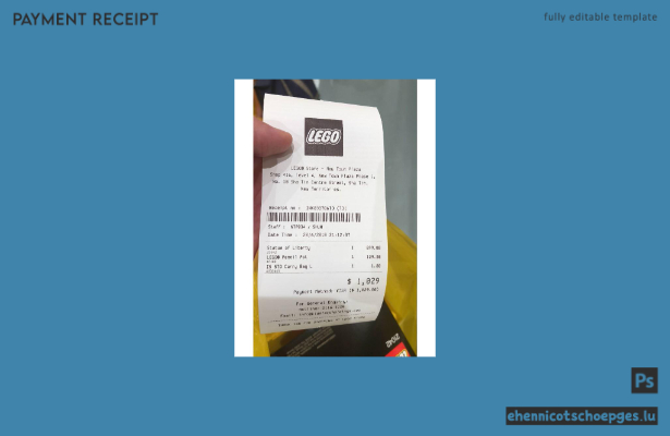 Beispiel einer Zahlungsbestätigung des Lego Stores